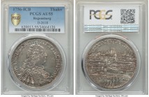 Regensburg. Free City Taler 1756-ICB AU55 PCGS, KM372, Dav-2618. With portrait of Emperor Franz I. Popular city view type.

HID99912102018