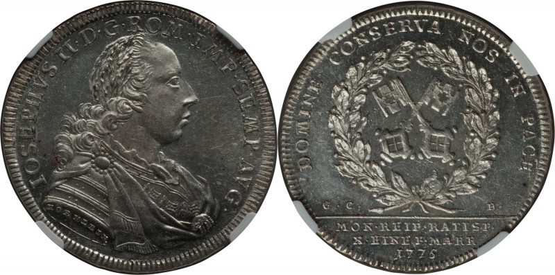 Regensburg. Free City Taler 1775 MS61 NGC, KM429, Dav-2625. A superb example wit...