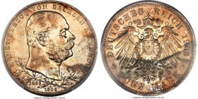 Saxe-Altenburg. Ernst I Proof 5 Mark 1903-A PR65 PCGS, KM40. Celebrating Ernst's 50th Year of Reign. 

HID99912102018
