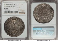 Saxony. Johann Georg I Taler 1618-swan AU58 NGC, Dresden mint, KM90, Dav-7591. Possessing a proper strike, residual luster, and a cumulative appeal th...