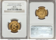 Saxony. Johann Georg I gold Restrike Ducat 1616-Dated (18th-19th Century) MS65 NGC, KM-X5, Fr-2642, cf. KM126 (for original). A coveted type re-struck...