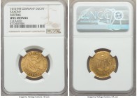 Saxony. Johann Georg I gold Restrike Ducat 1616-Dated (18th-19th Century) UNC Details (Cleaned) NGC, KM-X5. Issued for the mother of Johann Georg I at...