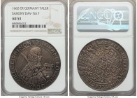 Saxony. Johann Georg II Taler 1662-CR AU53 NGC, Dresden mint, KM474, Dav-7617. A scarcer issue which, despite some minor striking weakness, preserves ...