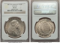 Saxony. Friedrich August III Taler 1801-IEC MS66 NGC, Dresden mint, KM1027.2. A top-tier specimen by a full 4 grade points, the strike astonishingly b...