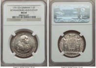 Schwarzburg-Rudolstadt. Friedrich Karl 1/2 Taler 1791-ICK MS64 NGC, Saalfeld mint, KM133. A remarkably crisp and well-executed offering, with only som...