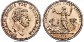 Württemberg. Wilhelm I Pattern Taler 1833-W SP58 PCGS, KM-Pn36. The Standard Catalog of World Coins lists this type with a value of $7000. Struck on a...