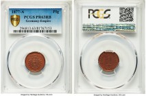 Wilhelm I Proof Pfennig 1877-A PR63 Red and Brown PCGS, Berlin mint, KM1. A gorgeous coppery jewel with muted reflectivity that appears more strongly ...