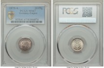 Wilhelm I 20 Pfennig 1875-A MS67 PCGS, Berlin mint, KM5. A glorious tiny gem, currently the finest certified at PCGS, and a subtly peachy tone colorin...