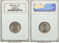 Wilhelm II 20 Pfennig 1888-F MS67 NGC, Stuttgart mint, KM9.1. Exhibiting blemish-free surfaces with radiate flow lines and ample eye appeal.

HID99912...