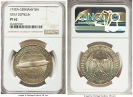 Weimar Republic Proof "Zeppelin" 5 Mark 1930-A PR62 NGC, Berlin mint, KM68. Beautifully original and flashy, lesser seen in proof, with only a few lig...