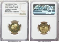 Weimar Republic gold Proof "Zeppelin World Tour" Medal 1929 PR63 Ultra Cameo NGC, 22.5mm, Kaiser-493.3.

HID99912102018