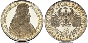 Federal Republic Proof "Ludwig von Baden" 5 Mark 1955-G PR66 Cameo PCGS, Karlsruhe mint, KM115. The absolute finest certified by either NGC or PCGS, t...