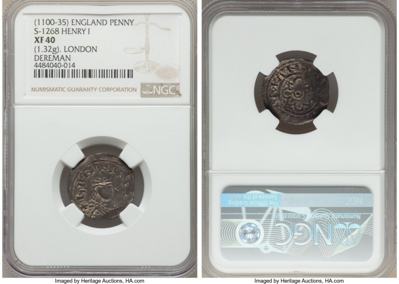 Kings of All England. Henry I (1100-1135) Penny ND (c. 1111) XF40 NGC, London mi...
