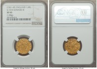 Edward III (1327-1377) gold 1/4 Noble ND (1361-1369) XF45 NGC, London mint, Cross pattee mm, Treaty Period, 1.80gm, S-1510. A bit weakly struck with m...