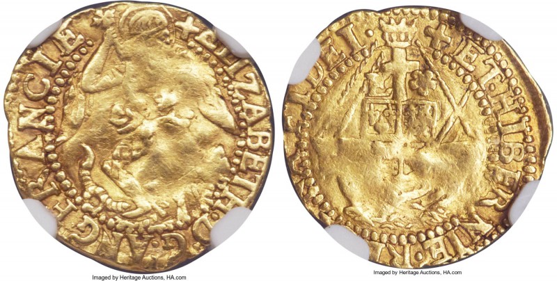 Elizabeth I (1558-1603) gold 1/4 Angel ND (1578-1579) VF35 NGC, Tower mint, Gree...