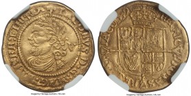 James I (1603-25) gold 1/4 Laurel ND (1624) AU53 NGC, Tower mint, 2.27gm, KM69, S-2642A. Fourth laureate bust, trefoil mm. The final year of this Scot...