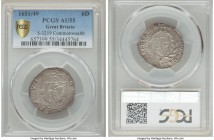 Commonwealth 6 Pence 1651/49 AU55 PCGS, Sun mm, KM389.1, S-3219. Remarkably the first example of this rare overdate that we have encountered, and the ...