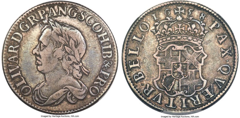 Oliver Cromwell Shilling 1658 VF35 PCGS, KMA207, S-3228. A scarce one-year issue...