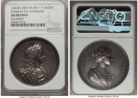 Charles II silver Marriage to Catherine of Braganza Medal ND (1662) AU Details (Cleaned) NGC, 43mm, Eimer-224, MI-489/111. By J. Roettier. A fully att...