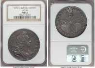 William III Crown 1696 AU55 NGC, KM494.1, ESC-89. Splendidly steely and amazingly near to mint quality both for the type and the assigned grade, tiny ...