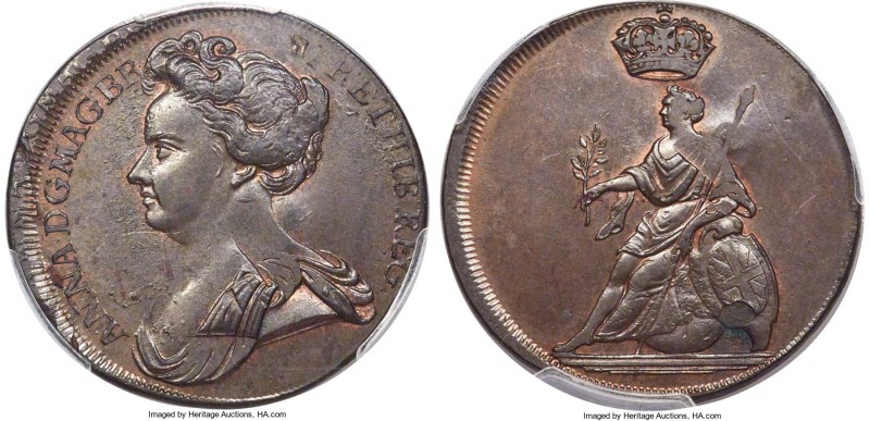 Anne copper Proof Pattern Restrike 1/2 Penny ND (c. 1737-1745) PR63 Brown PCGS, ...