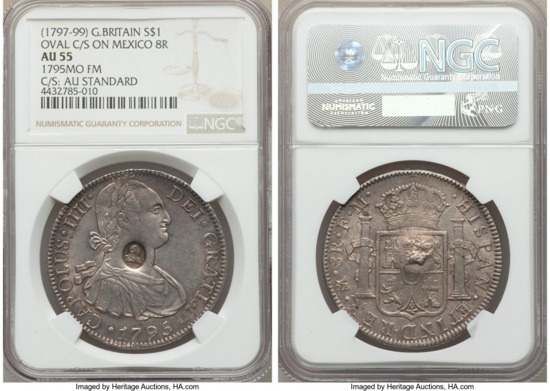 George III Counterstamped Bank Dollar of 5 Shillings ND (c. 1797-1799) AU55 NGC,...