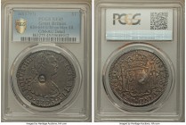 George III Counterstamped Bank Dollar of 5 Shillings ND (1797-1799) XF45 PCGS, KM634, cf. KM109 (for host). Displaying round bust of George III counte...