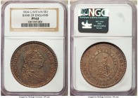 George III Proof Bank Dollar of 5 Shillings 1804 PR62 NGC, KM-Tn1. A dazzling rendition from this highly collectable Bank of England series, of great ...