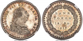 George III Proof Bank 18 Pence (1 Shilling 6 Pence) Token 1811 PR65 NGC, KM-Tn2, ESC-2113 (prev. 970). A great rarity within the Bank of England token...