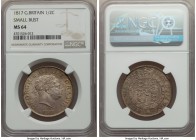 George III 1/2 Crown 1817 MS64 NGC, KM672, S-3789. Small bust. Rather seamless toning and aged cabinet tone create a strong eye-appeal that seem to ve...