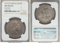 George III Crown 1819 UNC Details (Cleaned) NGC, KM675, S-3787, LIX on edge. An attractive Uncirculated piece which, despite its details certification...