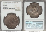 George III Crown 1820-LX MS62 NGC, KM675, S-3787. Of considerable scarcity so near to choice, the whole of the piece at hand is possessed of a distinc...