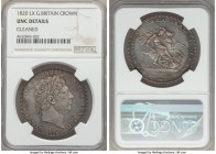 George III Crown 1820 UNC Details (Cleaned) NGC, KM675, S-3787, ESC-2019 (R3). LX edge. A very rare variety struck with an S/T in SOIT. Prooflike, Geo...