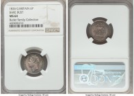 George IV 6 Pence 1826 MS64 NGC, KM698, S-3815. "Bare Bust" type. Fully struck, with superb detail and a delightful iridescent ocean and lagoon blue t...