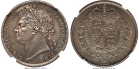 George IV 1/2 Crown 1824 MS63 NGC, KM688. One of a total of only 4 examples of the date to be awarded this choice designation from NGC and PCGS combin...