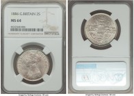 Victoria Gothic Florin 1886 MS64 NGC, KM746.4. Effortlessly sharp and practically blemish-free, without a trace of tone and ample cartwheel luster.

H...
