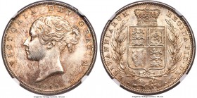 Victoria 1/2 Crown 1842 MS63 NGC, KM740, S-3888. Mottled with russet peach throughout its silvery fields, with pronounced rims and an more highly rais...