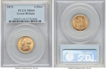 Victoria gold 1/2 Sovereign 1873 MS64 PCGS, KM735.2. Die #258. An alluring near-gem currently tied for the finest certified from PCGS.

HID99912102018
