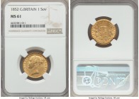 Victoria gold Sovereign 1852 MS61 NGC, KM736.1.

HID99912102018