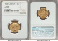 Victoria gold Sovereign 1852 AU58 NGC, KM736.1.

HID99912102018