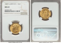 Victoria gold Sovereign 1869 MS63 NGC, KM736.2, S-3853.

HID99912102018