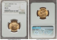 Victoria gold "St. George" Sovereign 1872 MS63 NGC, KM752, S-3856A.

HID99912102018