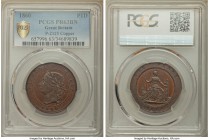 Victoria bronzed Proof Restrike Pattern Penny 1860-Dated (c. 1886) PR64 PCGS, Peck-2106 (R). By Joseph Moore. Perhaps Moore's most attractive penny pa...