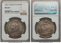 Victoria Crown 1887 MS65+ NGC, KM765. An exceptional gem whose gorgeous status is clearly supported by its prized plus designation and correspondingly...