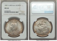 Victoria Crown 1887 MS64 NGC, KM765. Effortlessly alluring and velvety, a watery champagne texture to the reverse being enough to make any collector o...