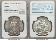 Victoria Crown 1887 MS63 NGC, KM765. Lightly frosted on the design features with ample die polish lines visible in the fields.

HID99912102018