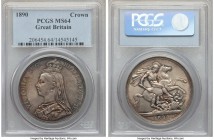 Victoria Crown 1890 MS64 PCGS, KM765. A coin which by all appearances strikes the behold as rather gem, possessing a singular cabinet iridescence of p...
