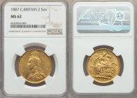 Victoria gold 2 Pounds 1887 MS62 NGC, KM768, S-3865.

HID99912102018
