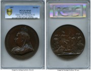Victoria bronzed-copper Specimen "Diamond Jubilee" Medal 1897 SP65 PCGS, by F. Bowcher, Eimer-1815, BHM-3510, 75mm. Obv. Crowned and draped bust of Qu...