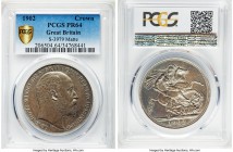 Edward VII Matte Proof Crown 1902 PR64 PCGS, KM803, S-3979. Undeniably choice and quite nearly gem, the matte effect producing a medallic finish with ...